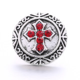 20MM cross design Rhinestone  Metal snap buttons