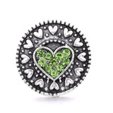 20MM love design Rhinestone  Metal snap buttons