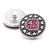 20MM love design Rhinestone  Metal snap buttons