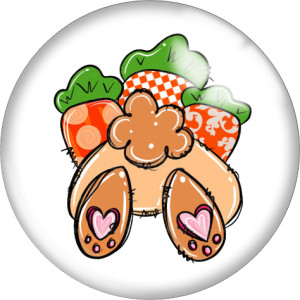 20MM  love happy easter rabbit Print  glass snaps buttons