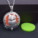 73cm chain Tree of life magnetite alloy aroma diffuser necklace owl photo box pendant carved hollow essential oil pendant