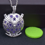 73cm chain Tree of life magnetite alloy aroma diffuser necklace owl photo box pendant carved hollow essential oil pendant