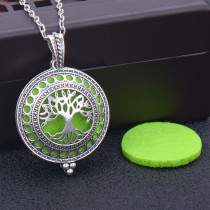 73cm chain Tree of life magnetite alloy aroma diffuser necklace owl photo box pendant carved hollow essential oil pendant