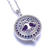 73cm chain Tree of life magnetite alloy aroma diffuser necklace owl photo box pendant carved hollow essential oil pendant