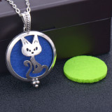 73cm chain Tree of life magnetite alloy aroma diffuser necklace owl photo box pendant carved hollow essential oil pendant
