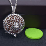 73cm chain Tree of life magnetite alloy aroma diffuser necklace owl photo box pendant carved hollow essential oil pendant