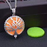 73cm chain Tree of life magnetite alloy aroma diffuser necklace owl photo box pendant carved hollow essential oil pendant