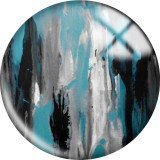 20MM Blue pattern Print  glass snaps buttons