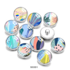 20MM pattern Print  glass snaps buttons