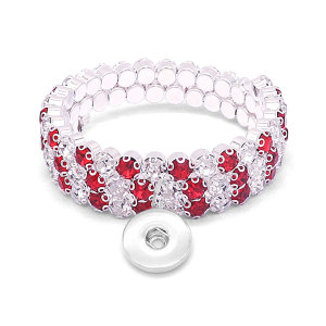 6pcs/lot rhinestones 3 turns wrap bracelet fit snaps jewelry