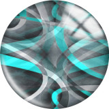 20MM Blue pattern Print  glass snaps buttons