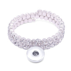 Rhinestones 2 turns wrap bracelet fit snaps jewelry