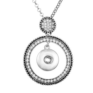Necklace 80CM chain Colorful  metal  fit 20MM chunks snap button jewelry
