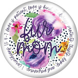 20MM words Flower geegee gaga Cat MOM Print  glass snaps buttons