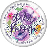 20MM words Flower geegee gaga Cat MOM Print  glass snaps buttons