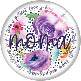 20MM words Flower geegee gaga Cat MOM Print  glass snaps buttons