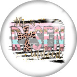 20MM Cross rabbit happy easter Print  glass snaps buttons
