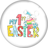 20MM Cross rabbit happy easter Print  glass snaps buttons