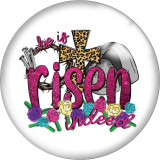 20MM Cross rabbit happy easter Print  glass snaps buttons
