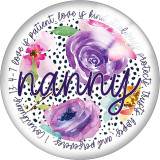 20MM words Flower geegee gaga Cat MOM Print  glass snaps buttons