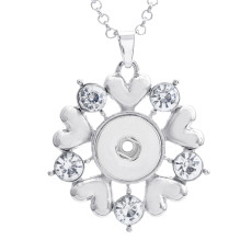 lOVE  Necklace 80CM chain Colorful  metal  fit 20MM chunks snap button jewelry
