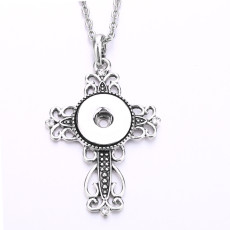 cross Necklace 80CM chain Colorful  metal  fit 20MM chunks snap button jewelry