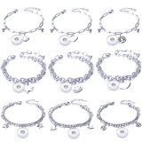 Bell Double Layer Stainless Steel Bracelet for Men and Women Couples fit snaps jewelry