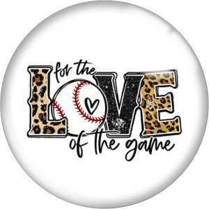 20MM MOM love Baseball  Print  glass snaps buttons