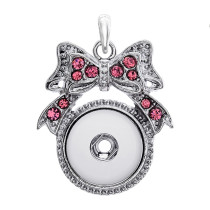 bow tie snap sliver Pendant  fit 20MM snap button jewelry