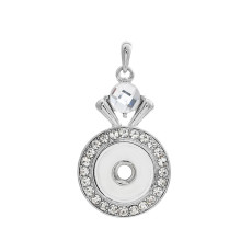 snap sliver Pendant  fit 20MM snap button jewelry