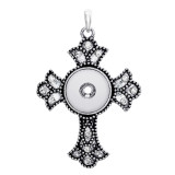 cross snap sliver Pendant  fit 20MM snap button jewelry