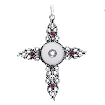 cross snap sliver Pendant  fit 20MM snap button jewelry