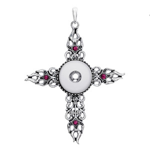 cross snap sliver Pendant  fit 20MM snap button jewelry