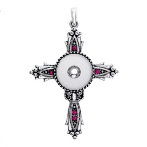 cross snap sliver Pendant  fit 20MM snap button jewelry