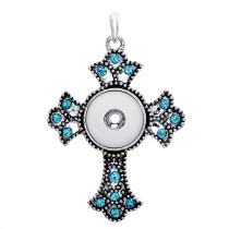 cross snap sliver Pendant  fit 20MM snap button jewelry