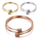 Three-color stainless steel double-layer cable bracelet with adjustable opening