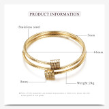 Three-color stainless steel double-layer cable bracelet with adjustable opening