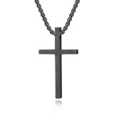 60CM Stainless Steel Frosted Cross Necklace