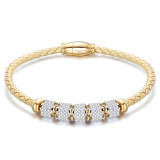Stainless Steel Braided Leather Bracelet