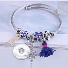 Devil's Eye Beaded Stainless Steel Bracelet Creative Tassel Full Diamond DIY Bracelet fit 20MM chunks snaps jewelry