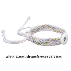 cotton and linen bracelet hand woven bracelet fit18&20MM  snaps jewelry