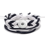 Handmade Cotton and Linen Braided Multilayer Bracelet fit18&20MM  snaps jewelry