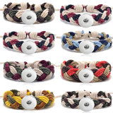 Hand woven bracelet cotton and linen rope design trendy brand bracelet fit18&20MM  snaps jewelry