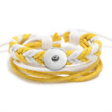 Handmade Cotton and Linen Braided Multilayer Bracelet fit18&20MM  snaps jewelry