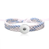 cotton and linen bracelet hand woven bracelet fit18&20MM  snaps jewelry