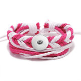 Handmade Cotton and Linen Braided Multilayer Bracelet fit18&20MM  snaps jewelry