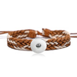 cotton and linen bracelet hand woven bracelet fit18&20MM  snaps jewelry