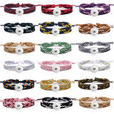 cotton and linen bracelet hand woven bracelet fit18&20MM  snaps jewelry