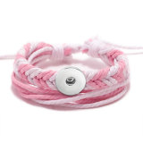 Handmade Cotton and Linen Braided Multilayer Bracelet fit18&20MM  snaps jewelry