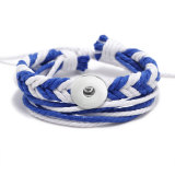 Handmade Cotton and Linen Braided Multilayer Bracelet fit18&20MM  snaps jewelry